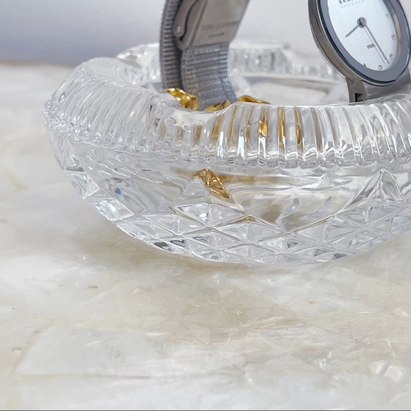 Vintage Hand Cut Glass Art Deco Thick Rimmed Ashtray Trinket Jewelry Dish - Picture 9 of 14